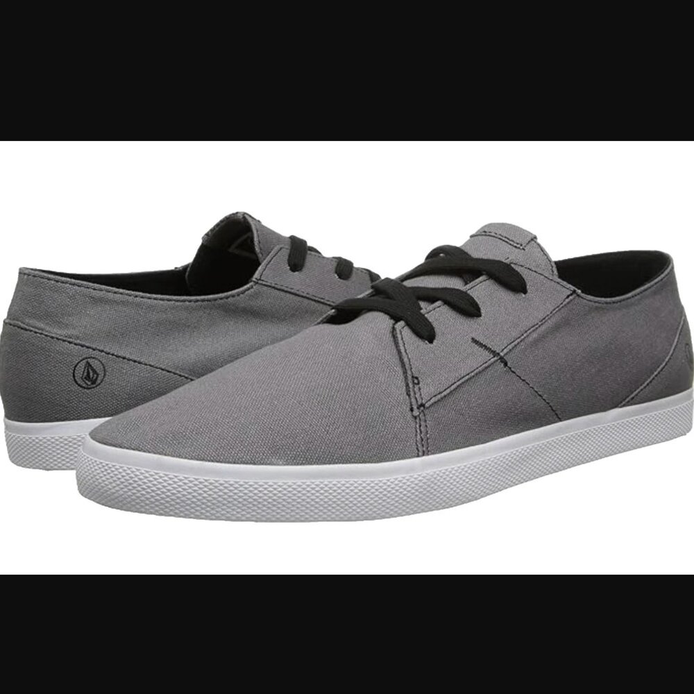 NWT Men’s Volcom Lo Fi Gray Skate Shoes Lace Up Canvas Sneaker 10 New
